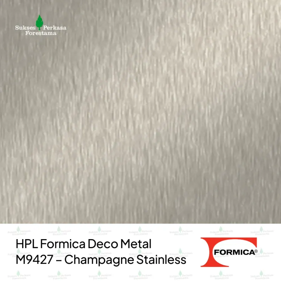 HPL Formica Deco Metal M9427 – Champagne Stainless