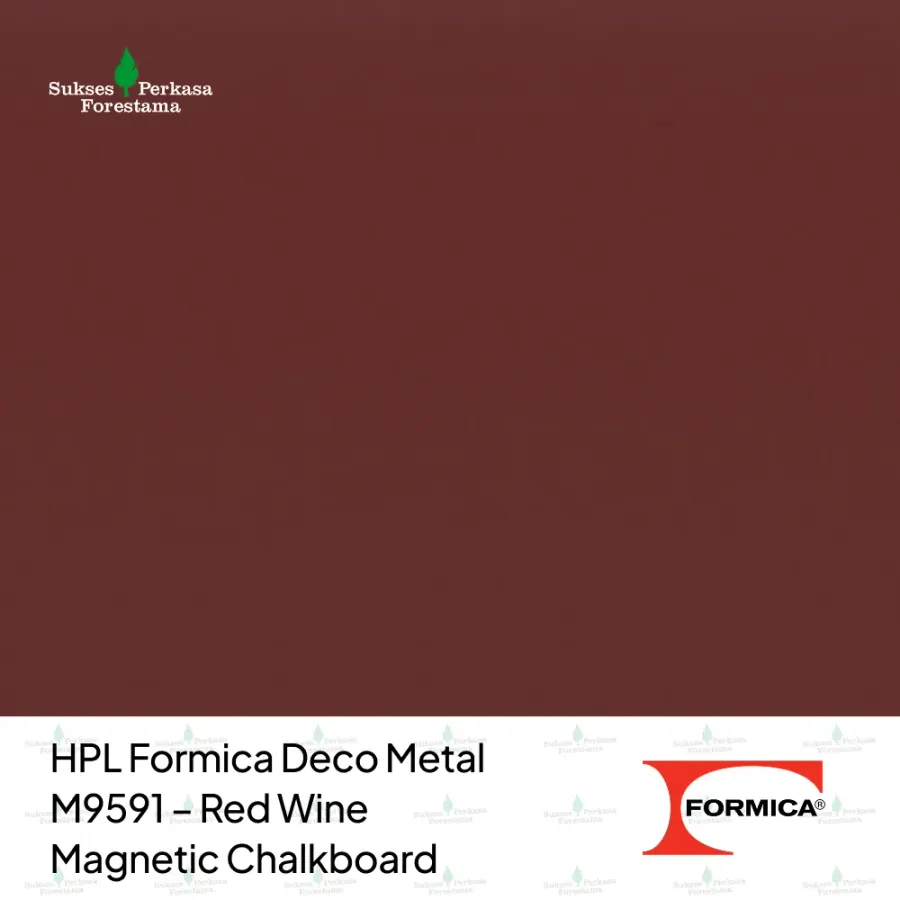 HPL Formica Deco Metal M9591 – Red Wine Magnetic Chalkboard