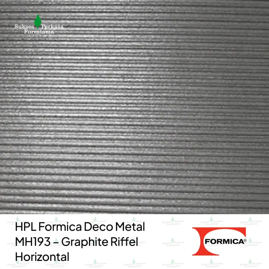 HPL Formica Deco Metal MH193 – Graphite Riffel Horizontal
