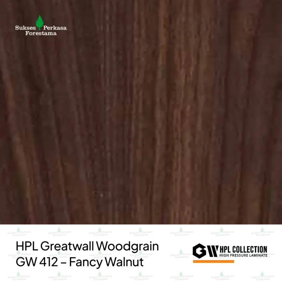 HPL Greatwall Woodgrain GW 412 – Fancy Walnut