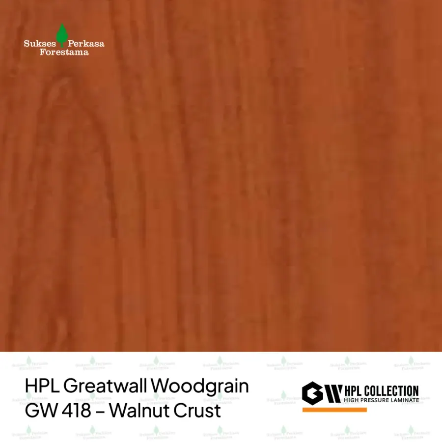 HPL Greatwall Woodgrain GW 418 – Walnut Crust