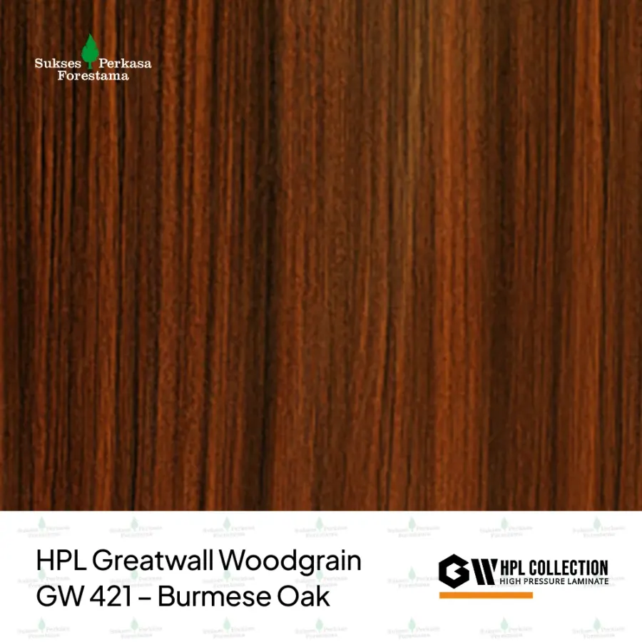 HPL Greatwall Woodgrain GW 421 – Burmese Oak