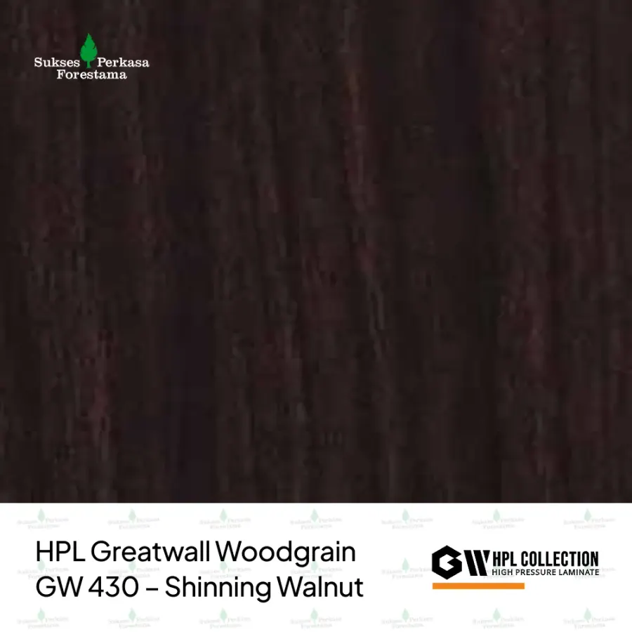 HPL Greatwall Woodgrain GW 430 – Shinning Walnut