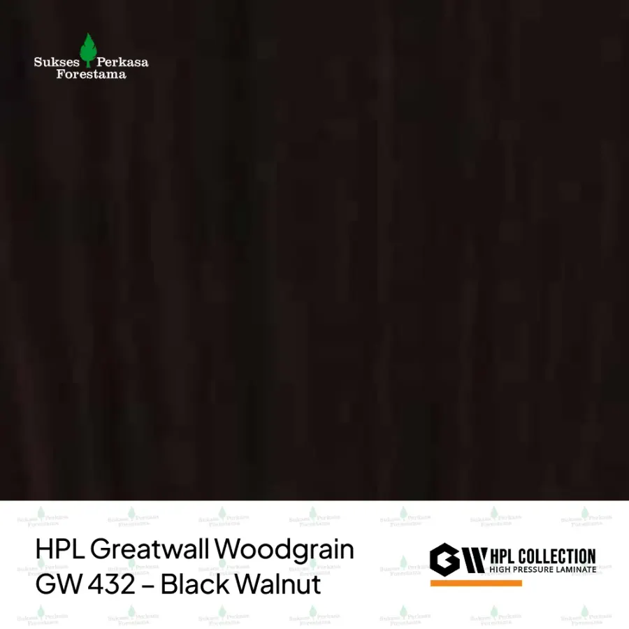 HPL Greatwall Woodgrain GW 432 – Black Walnut