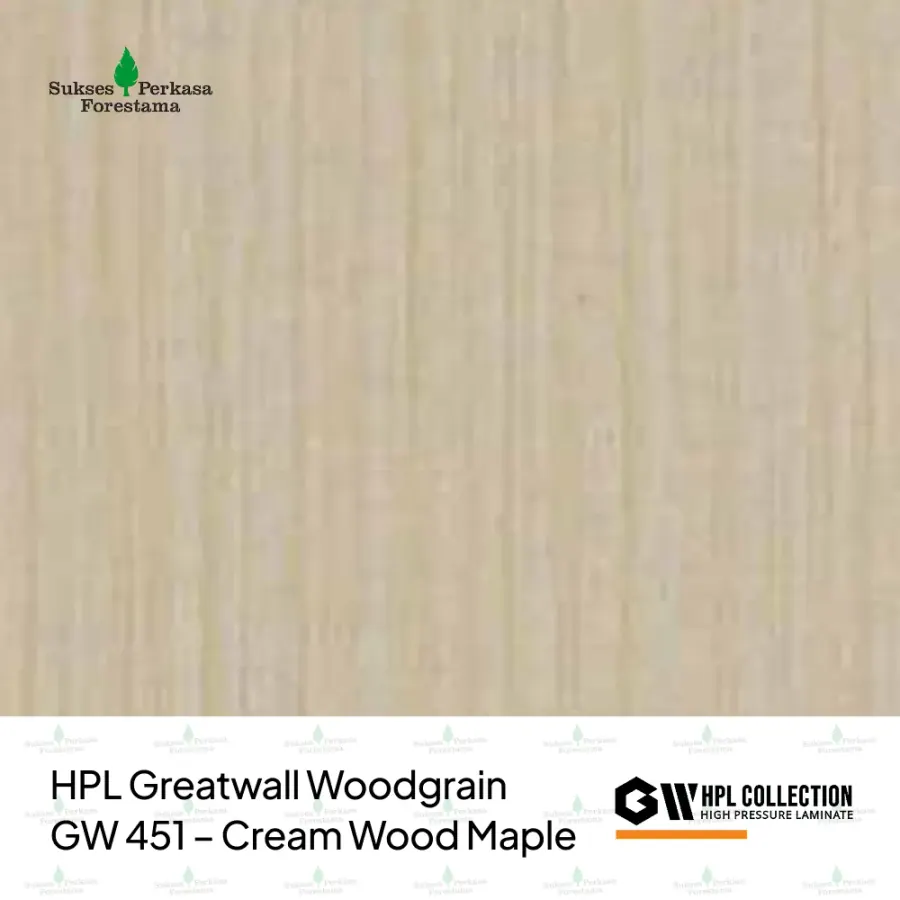 HPL Greatwall Woodgrain GW 451 – Cream Wood Maple