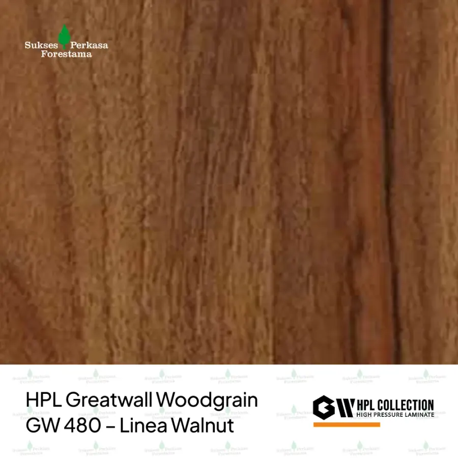 HPL Greatwall Woodgrain GW 480 – Linea Walnut