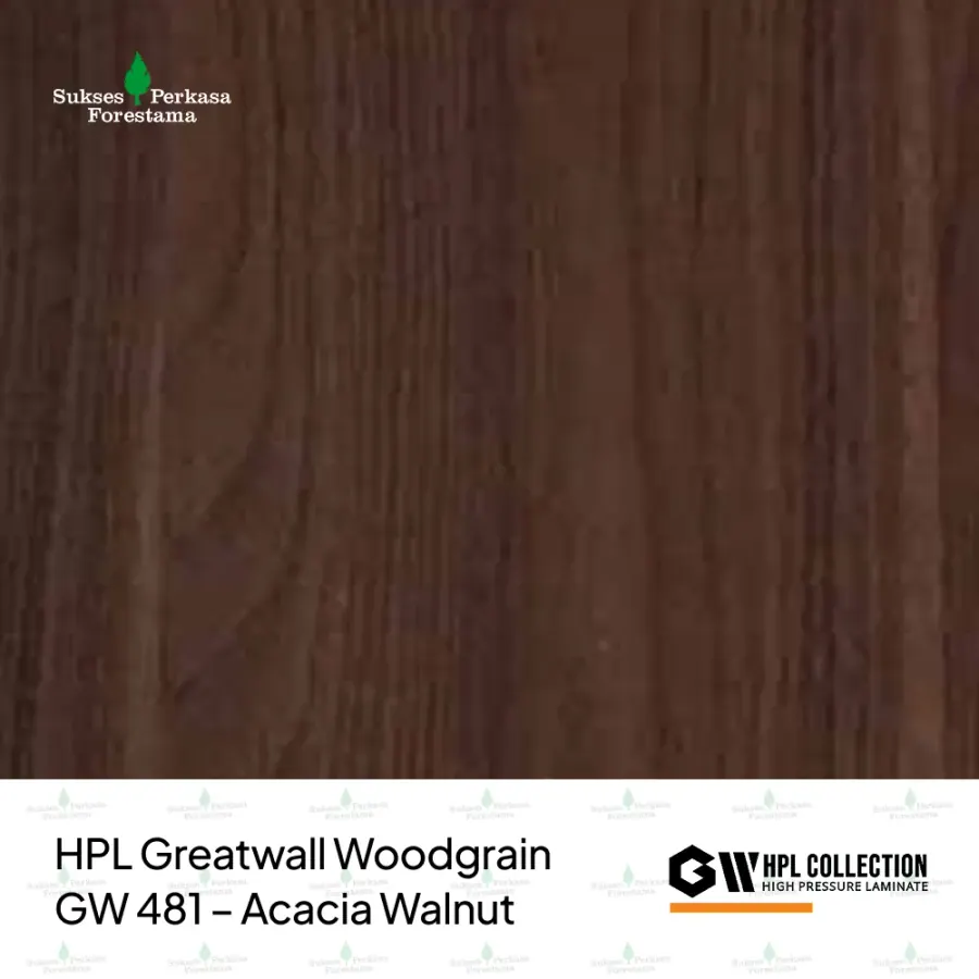 HPL Greatwall Woodgrain GW 481 – Acacia Walnut