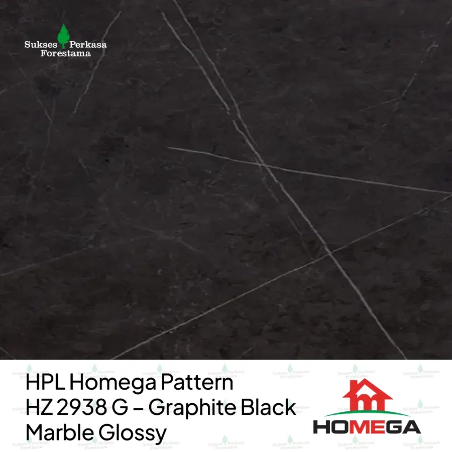 HPL Homega Pattern HZ 2938 G – Graphite Black Marble Glossy