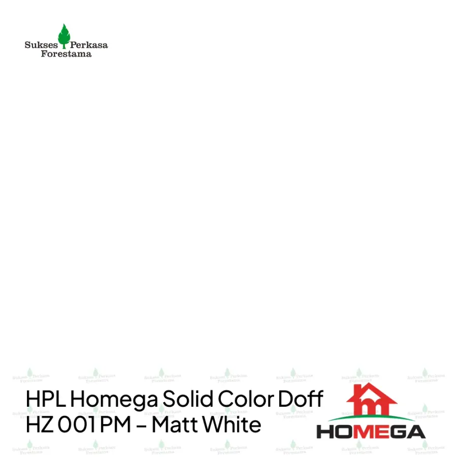 HPL Homega Solid Color Doff HZ 001 PM – Matt White