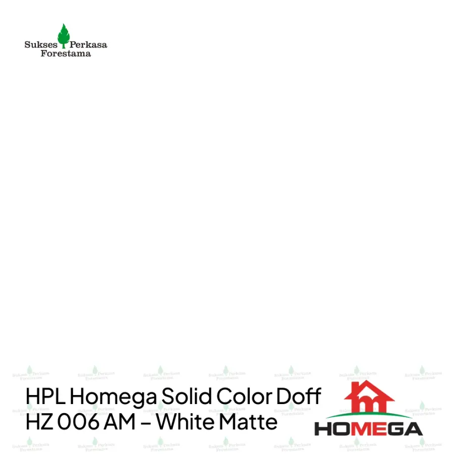 HPL Homega Solid Color Doff HZ 006 AM – White Matte