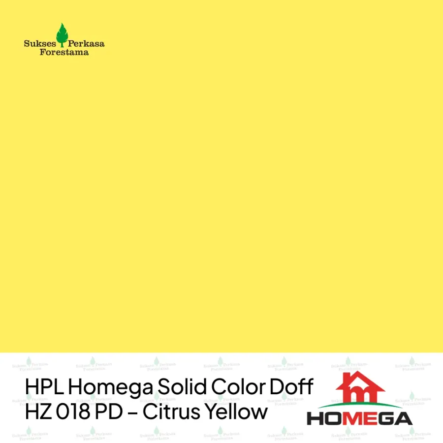 HPL Homega Solid Color Doff HZ 018 PD – Citrus Yellow