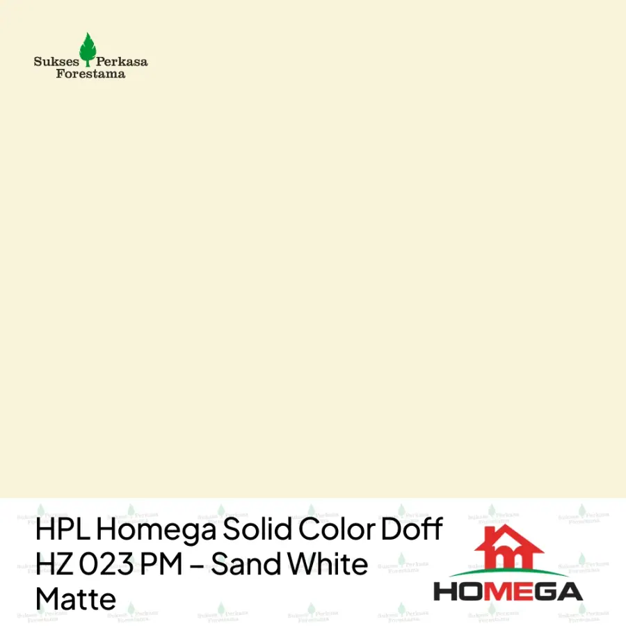 HPL Homega Solid Color Doff HZ 023 PM – Sand White Matte