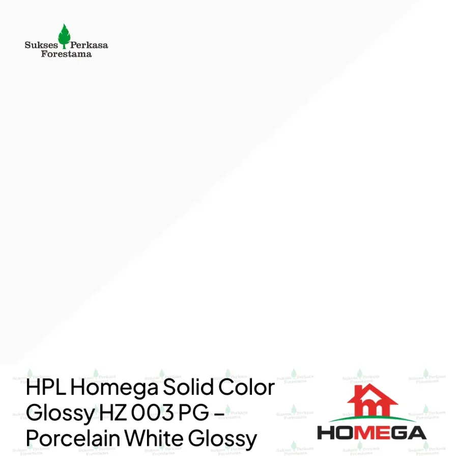 HPL Homega Solid Color Glossy HZ 003 PG – Porcelain White Glossy