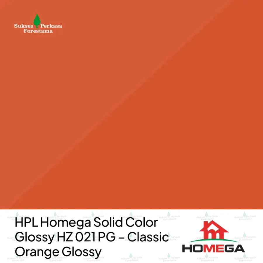 HPL Homega Solid Color Glossy HZ 021 PG – Classic Orange Glossy