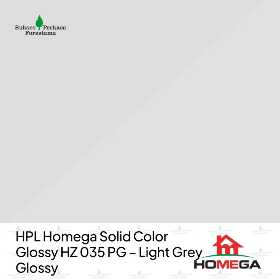 HPL Homega Solid Color Glossy HZ 035 PG – Light Grey Glossy