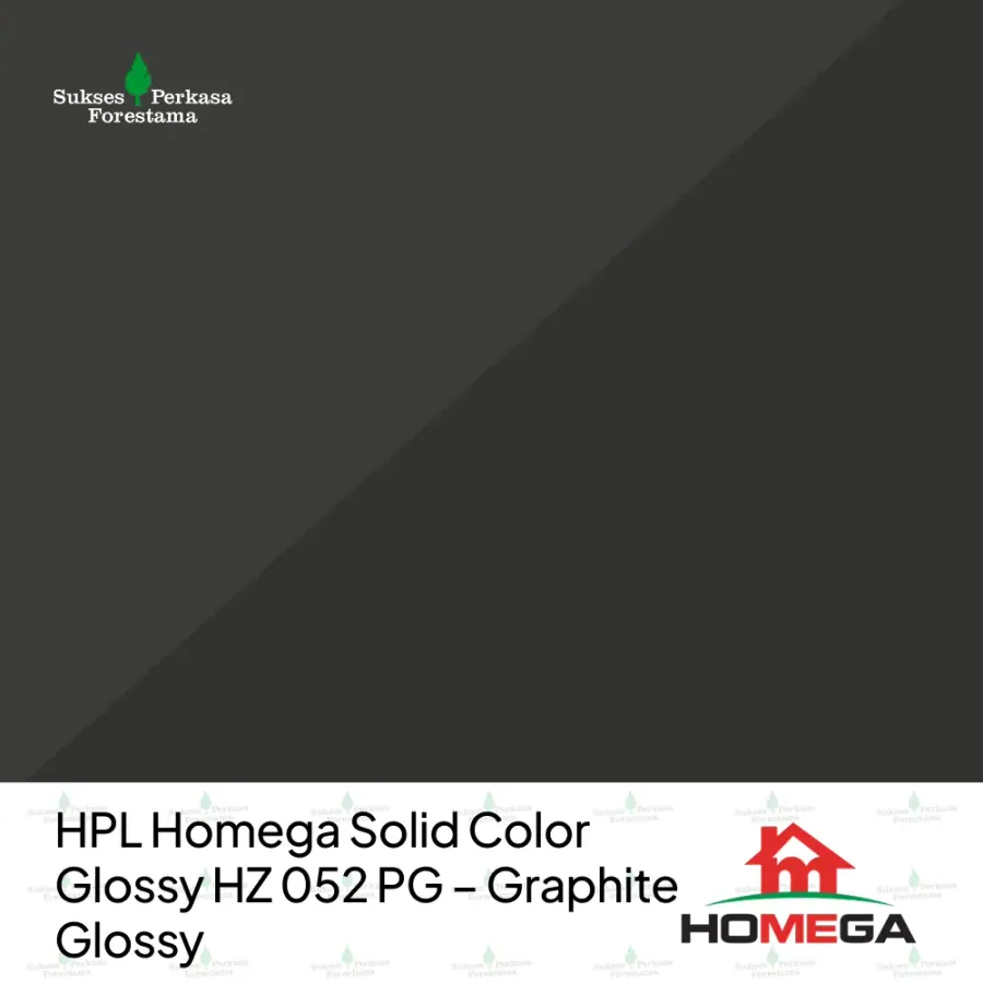 HPL Homega Solid Color Glossy HZ 052 PG – Graphite Glossy