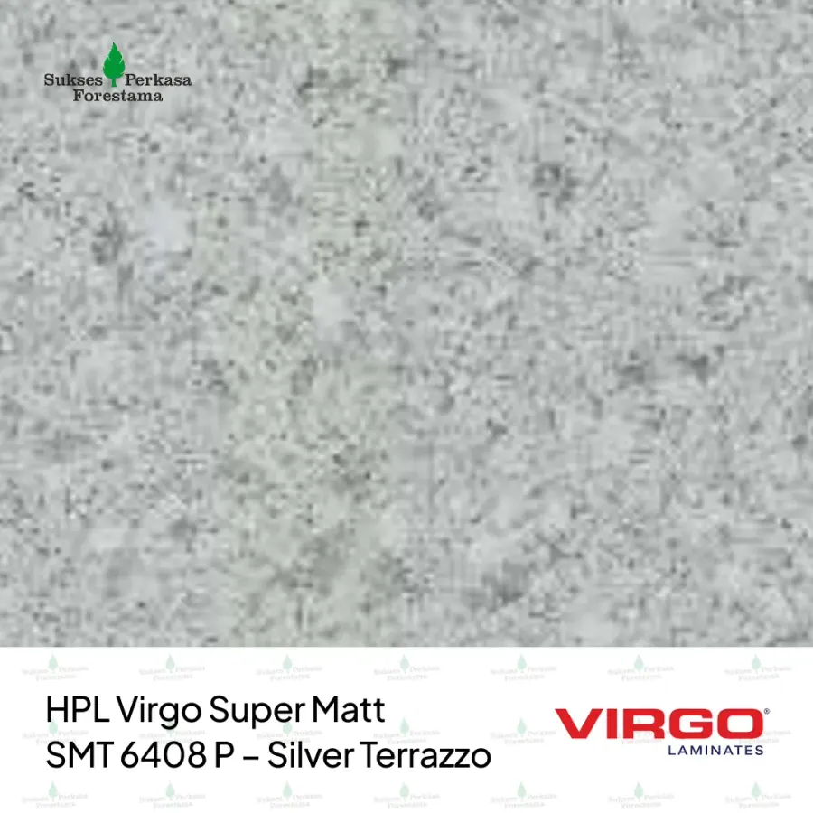 HPL Virgo Super Matt SMT 6408 P – Silver Terrazzo