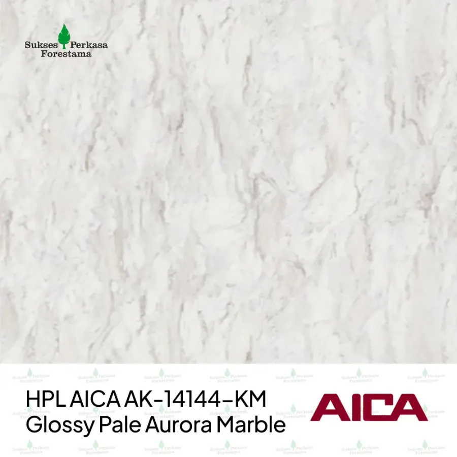 HPL AICA AK-14144-KM – Glossy Pale Aurora Marble
