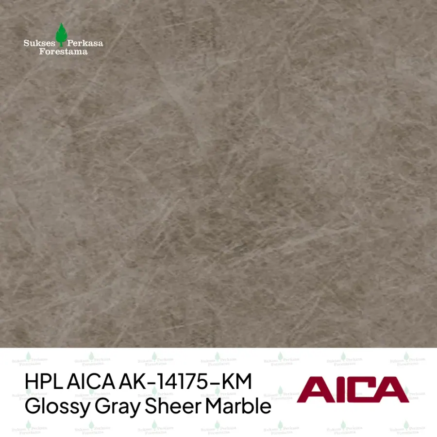 HPL AICA AK-14175-KM – Glossy Gray Sheer Marble