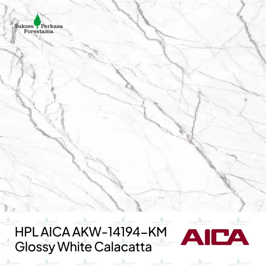 HPL AICA AKW-14194-KM – Glossy White Calacatta