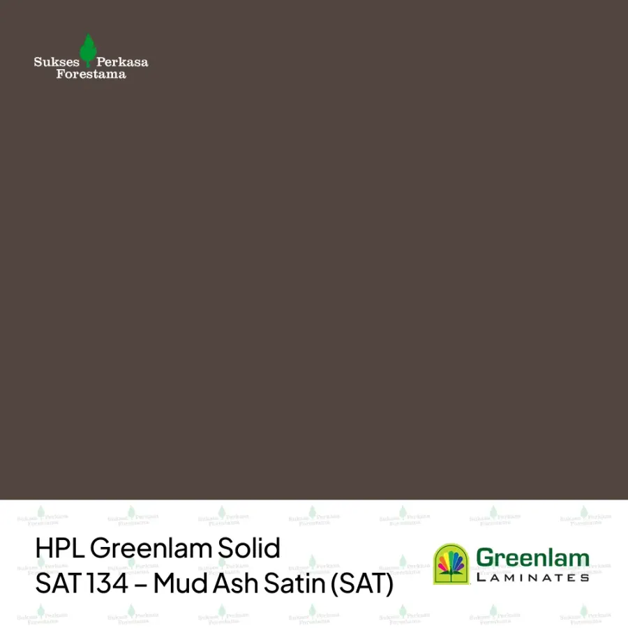 HPL Greenlam Solid SAT 134 – Mud Ash Satin (SAT)