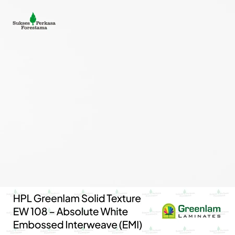 HPL Greenlam Solid Texture EW 108 – Absolute White Embossed Interweave (EMI)