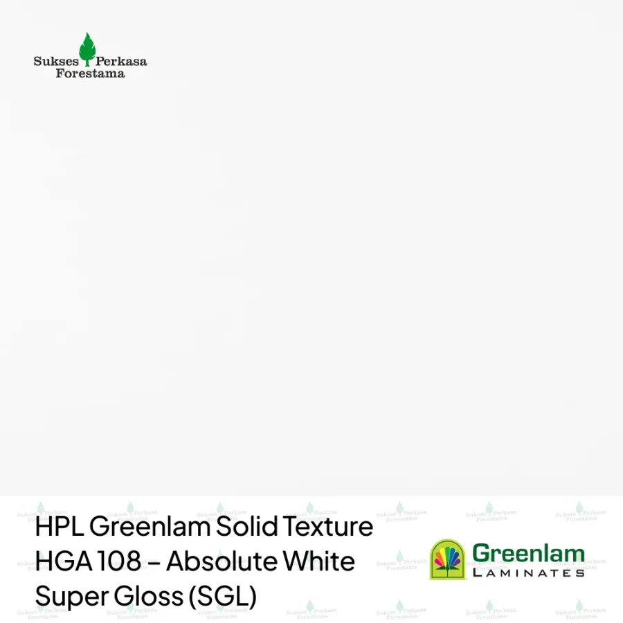 HPL Greenlam Solid Texture HGA 108 – Absolute White Super Gloss (SGL)