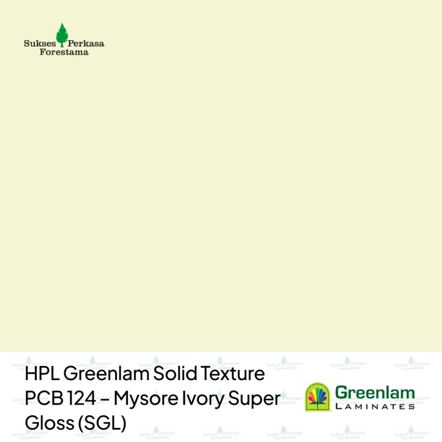 HPL Greenlam Solid Texture PCB 124 – Mysore Ivory Super Gloss (SGL)