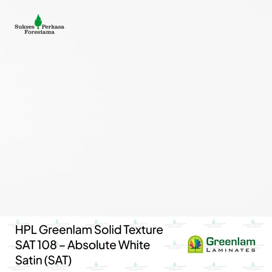 HPL Greenlam Solid Texture SAT 108 – Absolute White Satin (SAT)