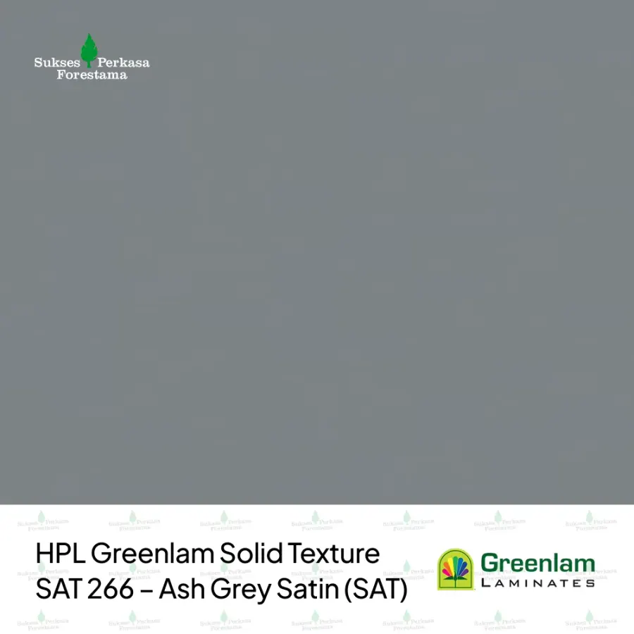 HPL Greenlam Solid Texture SAT 266 – Ash Grey Satin (SAT)