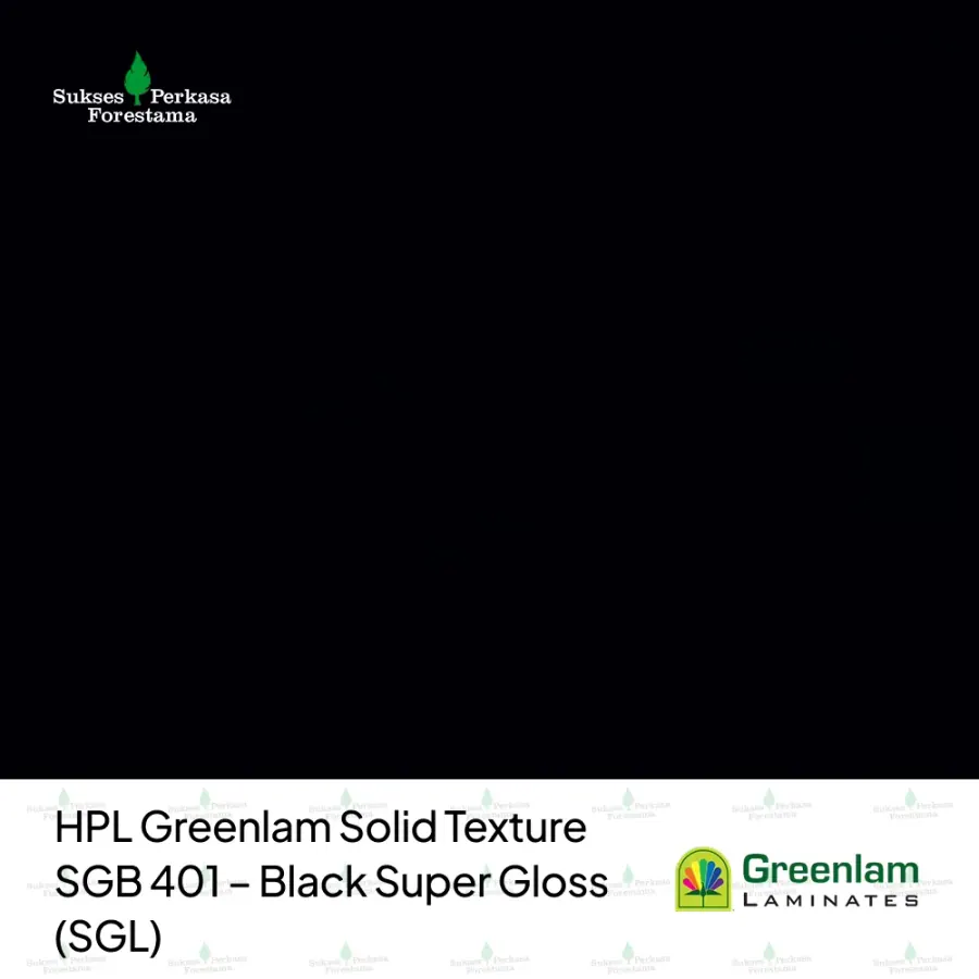 HPL Greenlam Solid Texture SGB 401 – Black Super Gloss (SGL)