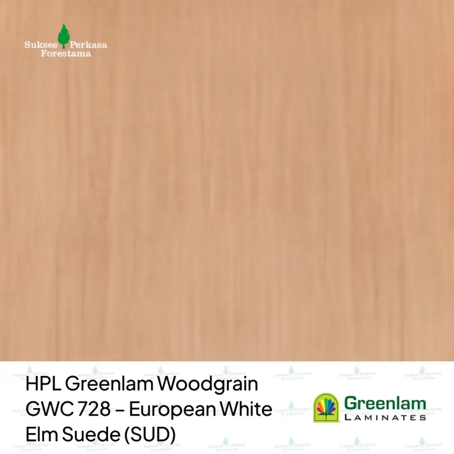HPL Greenlam Woodgrain GWC 728 – European White Elm Suede (SUD)