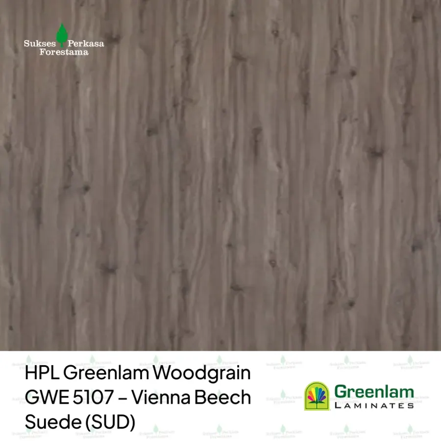 HPL Greenlam Woodgrain GWE 5107 – Vienna Beech Suede (SUD)