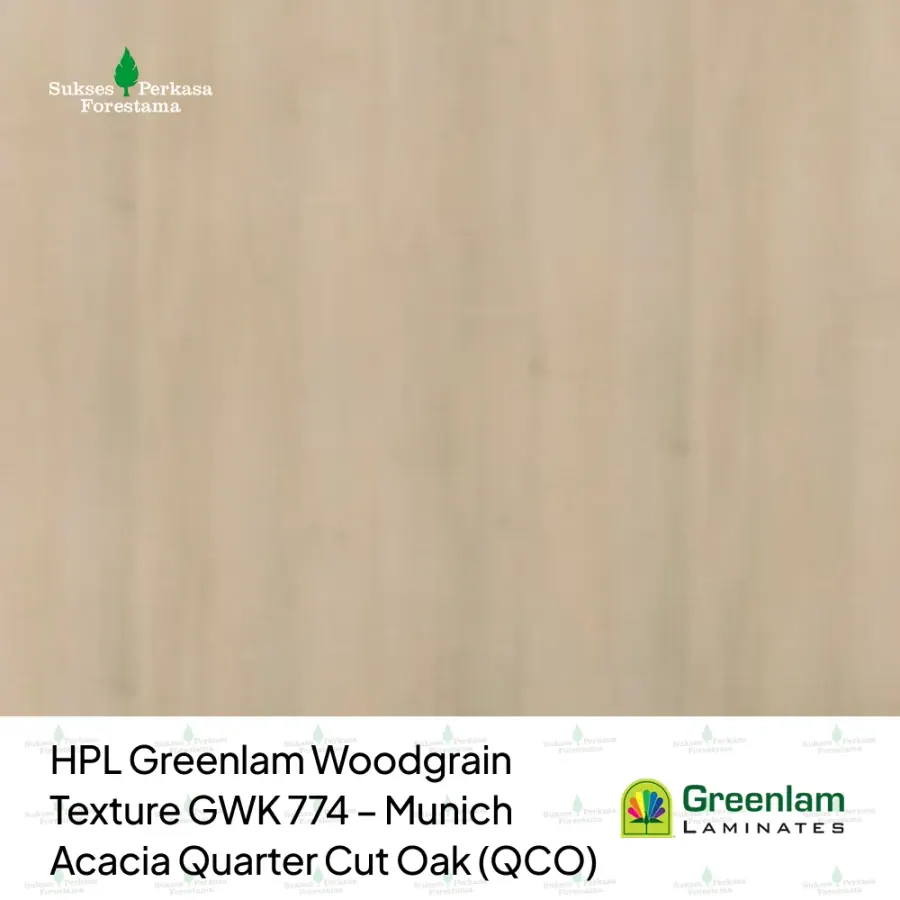 HPL Greenlam Woodgrain Texture GWK 774 – Munich Acacia Quarter Cut Oak (QCO)