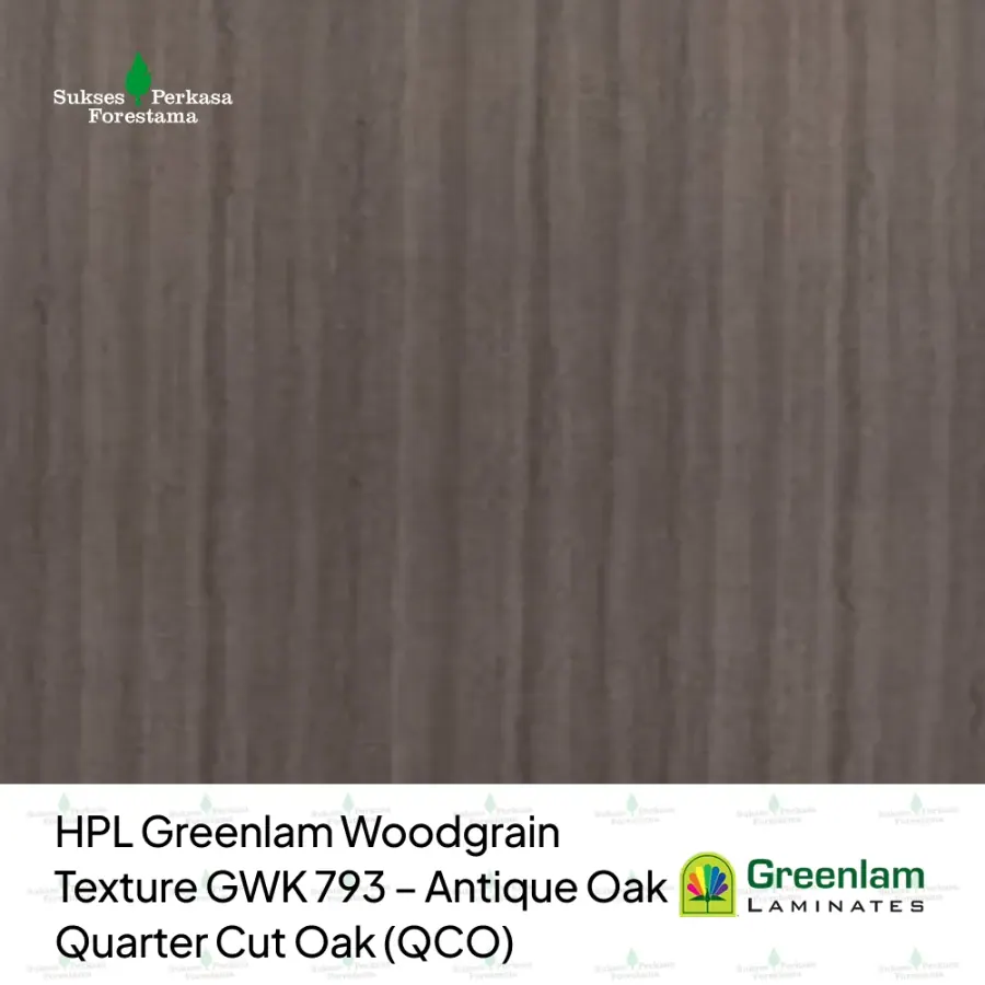 HPL Greenlam Woodgrain Texture GWK 793 – Antique Oak Quarter Cut Oak (QCO)