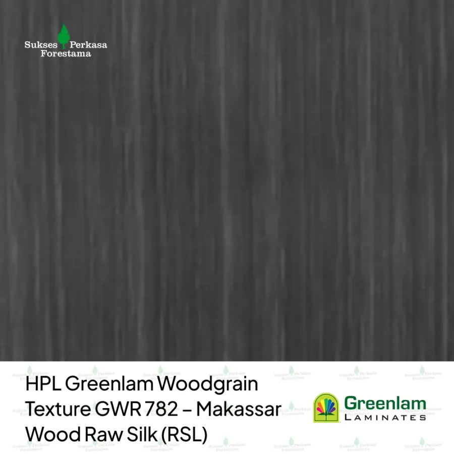 HPL Greenlam Woodgrain Texture GWR 782 – Makassar Wood Raw Silk (RSL)