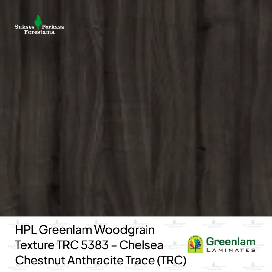 HPL Greenlam Woodgrain Texture TRC 5383 – Chelsea Chestnut Anthracite Trace (TRC)
