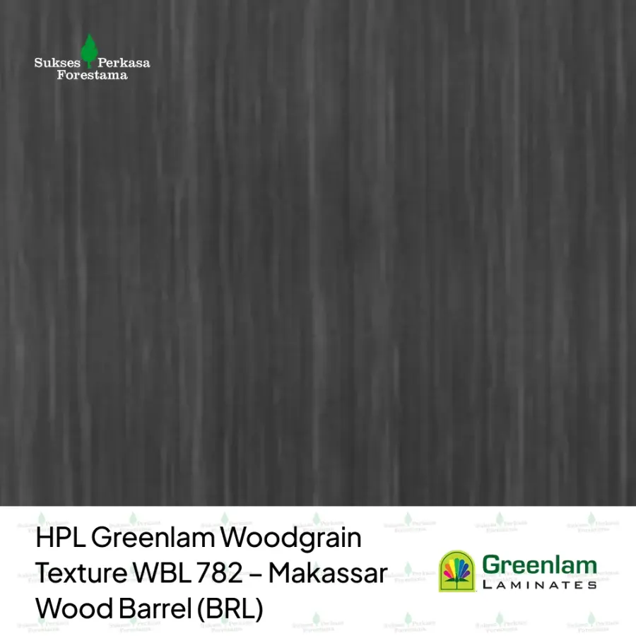 HPL Greenlam Woodgrain Texture WBL 782 – Makassar Wood Barrel (BRL)