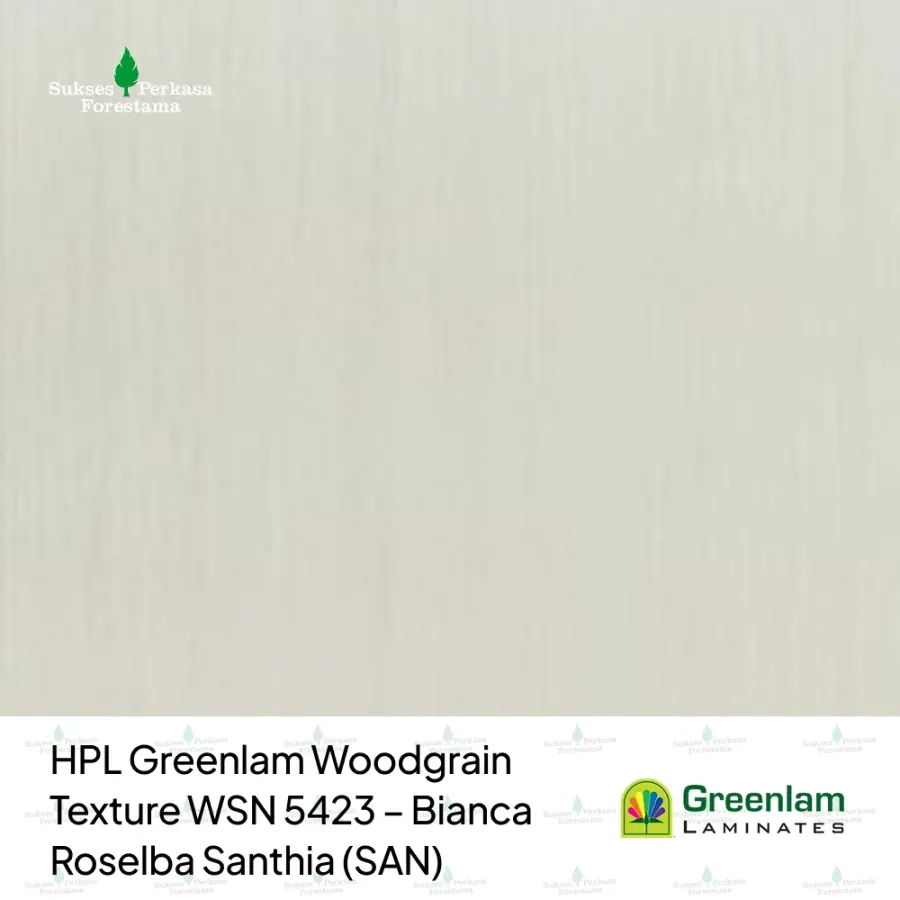 HPL Greenlam Woodgrain Texture WSN 5423 – Bianca Roselba Santhia (SAN)