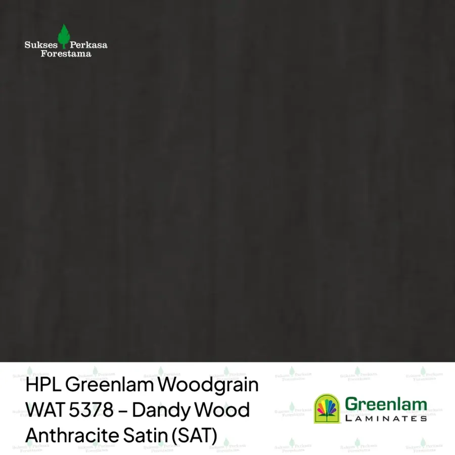 HPL Greenlam Woodgrain WAT 5378 – Dandy Wood Anthracite Satin (SAT)