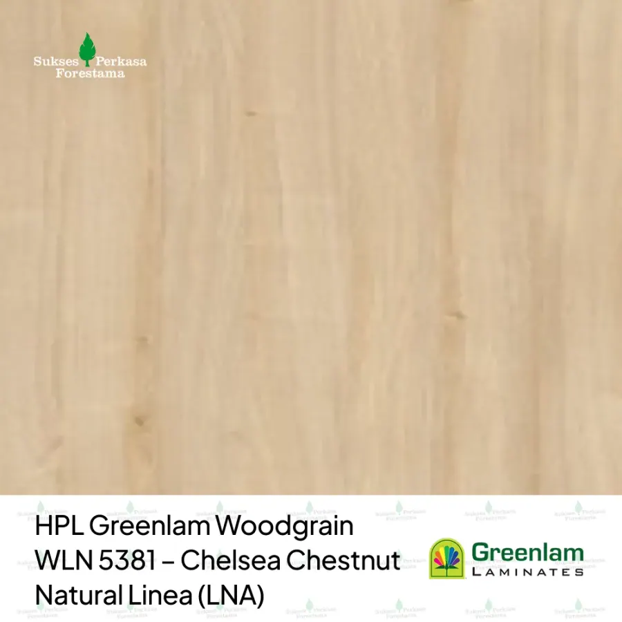 HPL Greenlam Woodgrain WLN 5381 – Chelsea Chestnut Natural Linea (LNA)