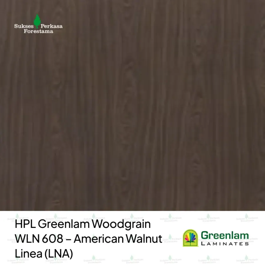 HPL Greenlam Woodgrain WLN 608 – American Walnut Linea (LNA)