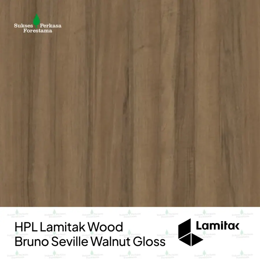HPL Lamitak Wood Bruno Seville Walnut Gloss