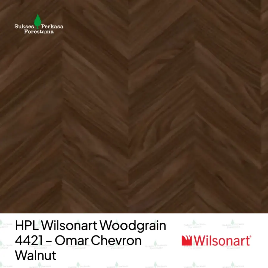 HPL Wilsonart Woodgrain 4421 – Omar Chevron Walnut