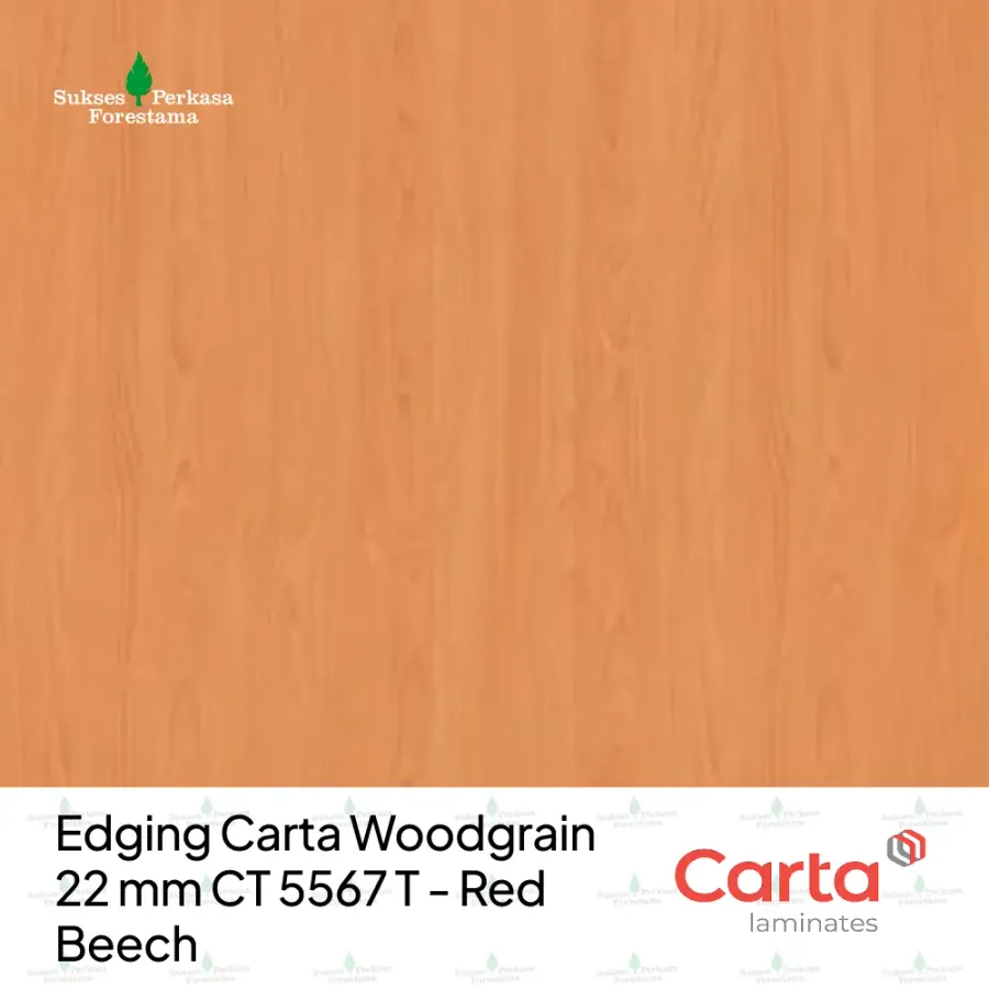 Edging Carta Woodgrain 22 mm CT 5567 T - Red Beech