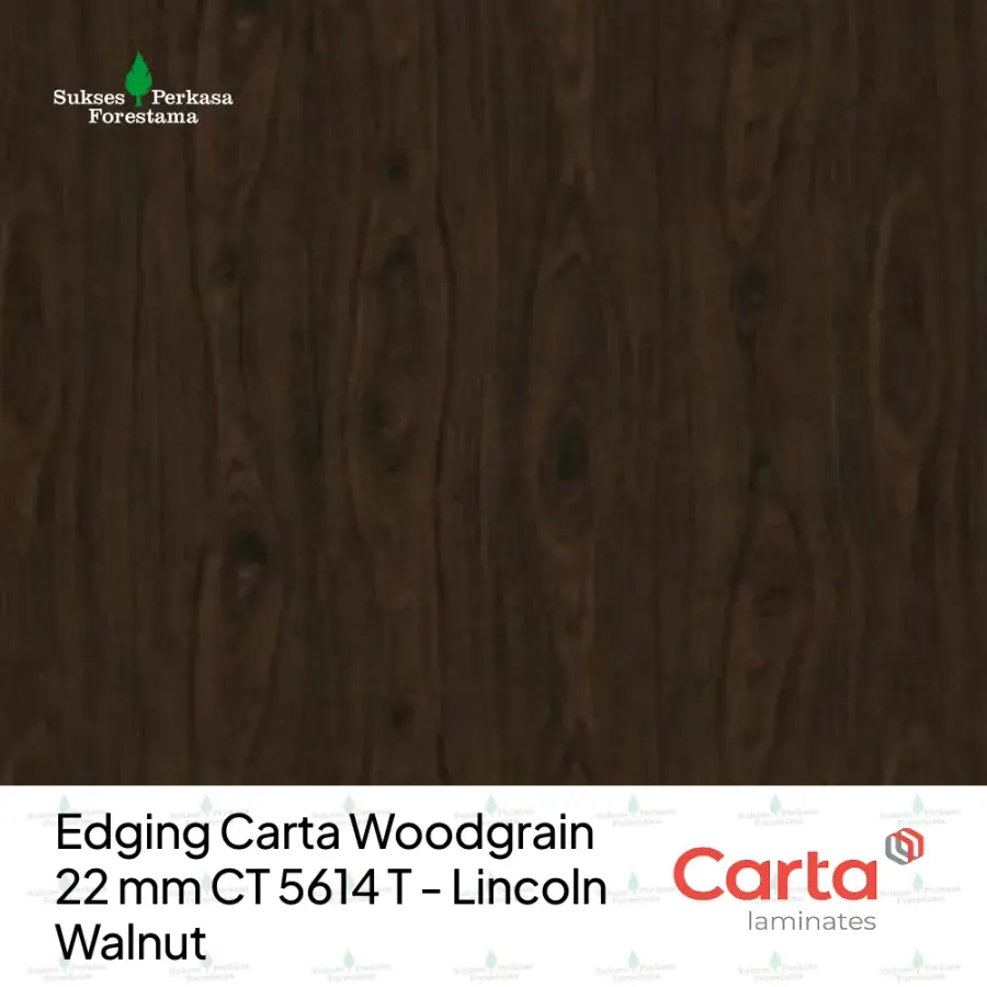 Edging Carta Woodgrain 22 mm CT 5614 T - Lincoln Walnut