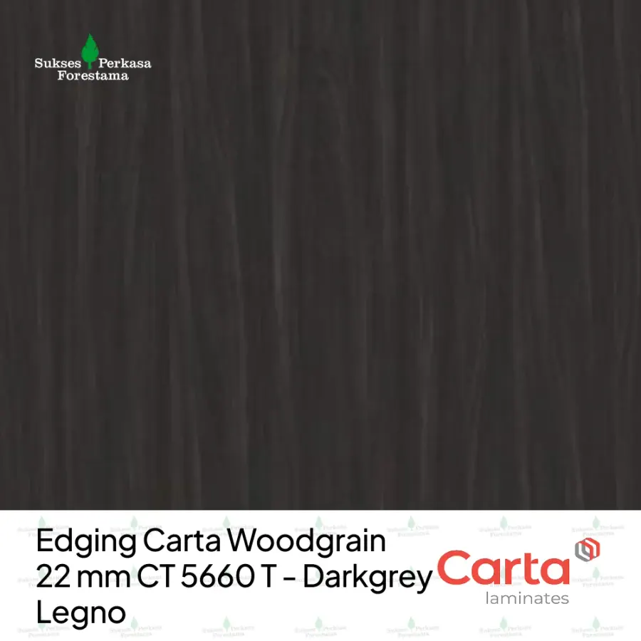 Edging Carta Woodgrain 22 mm CT 5660 T - Darkgrey Legno