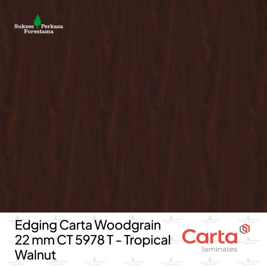 Edging Carta Woodgrain 22 mm CT 5978 T - Tropical Walnut