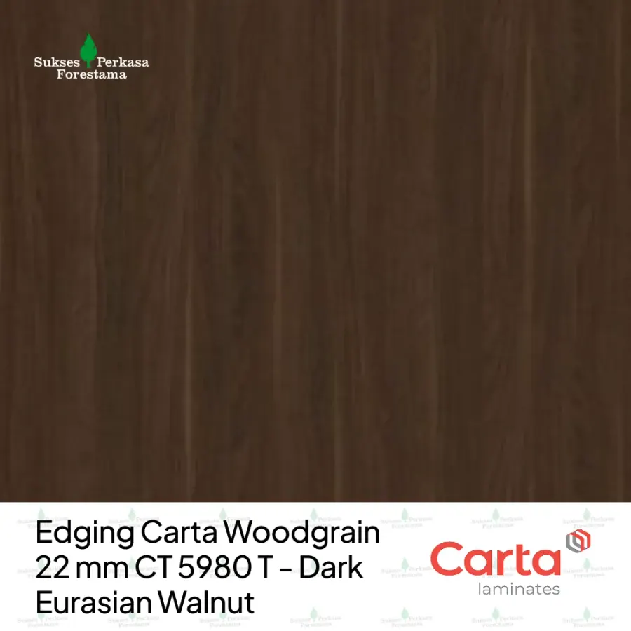Edging Carta Woodgrain 22 mm CT 5980 T - Dark Eurasian Walnut