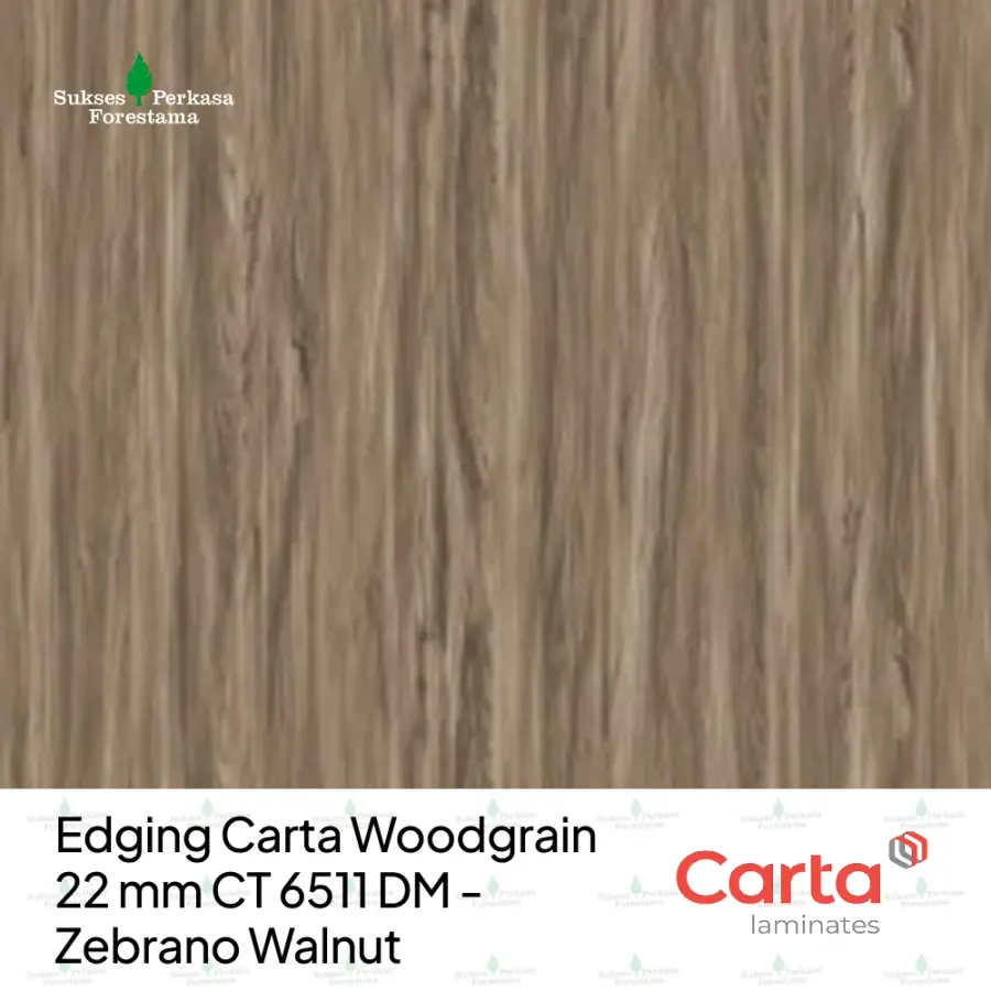 Edging Carta Woodgrain 22 mm CT 6511 DM - Zebrano Walnut